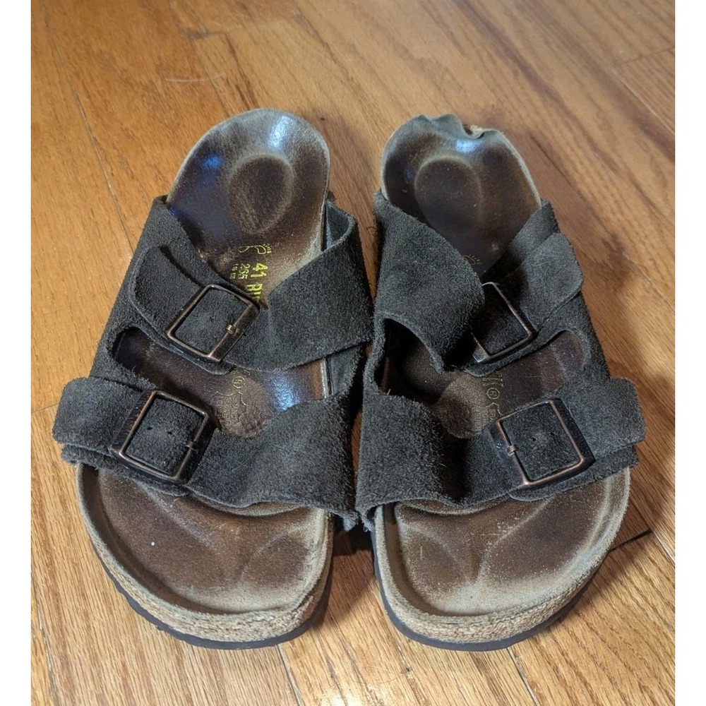 Birkenstock Arizona Brown Suede Leather Double Strap Sandals EU 41 US 10